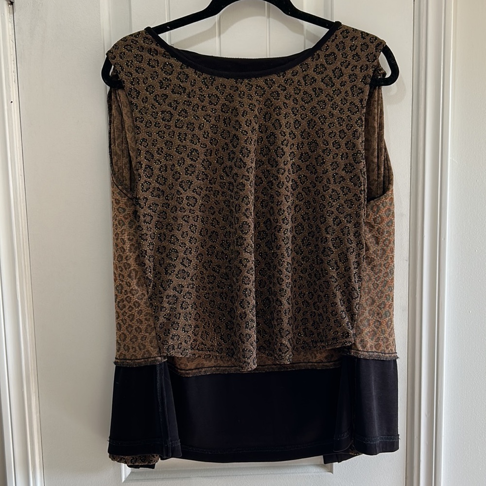 Nina Piccalino Leopard 2 in 1 luxury long sleeve cheetah print tanks w cardigan - Picture 13 of 16